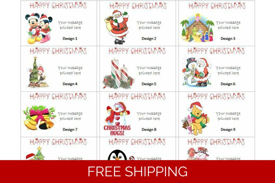 Personalised Christmas Gift Sticky Labels - Sheet of 24